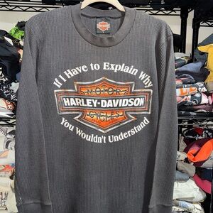 Vintage 80s Harley Davidson 3D Emblem Style “if I Have To Explain Why” Thermal L